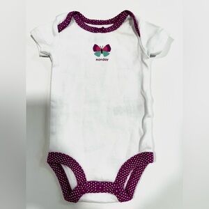 Carter's White Onesie with Purple Trim